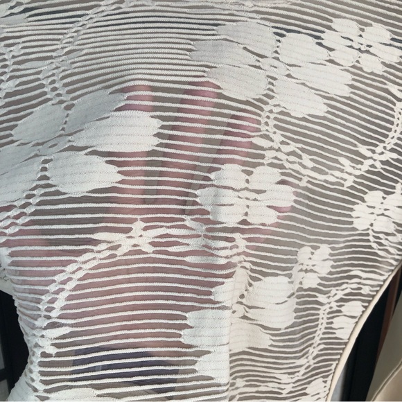 Floral Mesh Fitted Shirt. Women’s Sexy Sheer Tee. Size Small/Medium. - Picture 4 of 8